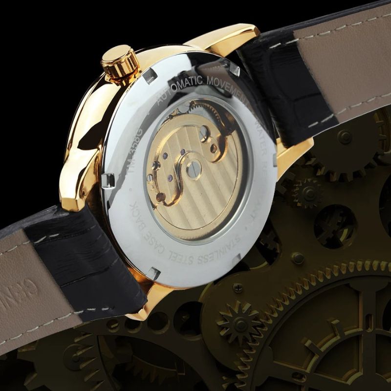 Montre squelette automatique à phase de lune