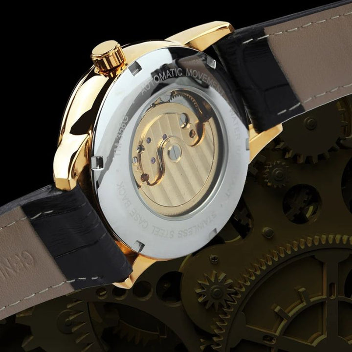 Montre squelette automatique à phase de lune