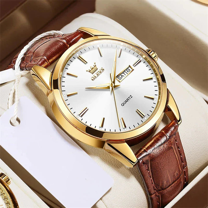 Montre business en cuir de luxe