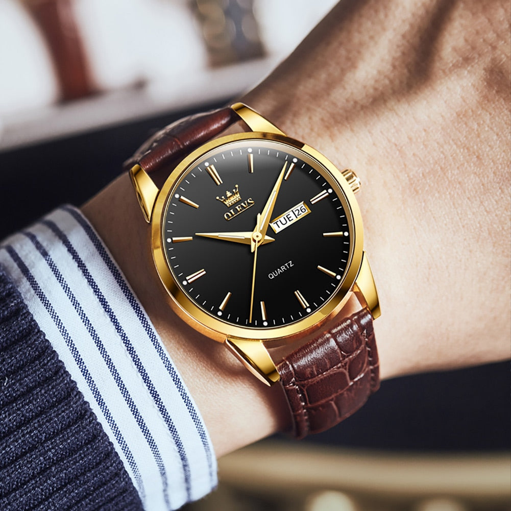 Montre business en cuir de luxe