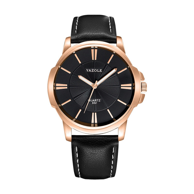 Montre en cuir à verre bleu de luxe