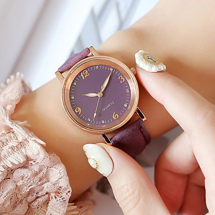 Montre femme, bracelet cuir
