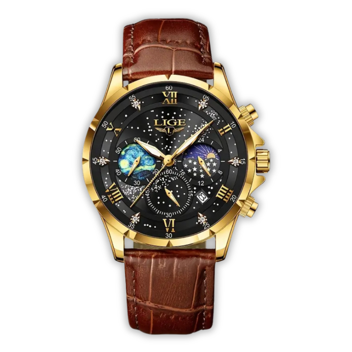 Montre élégante à phase de lune