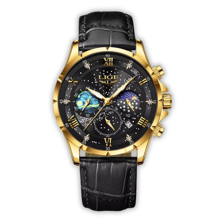 Montre élégante à phase de lune