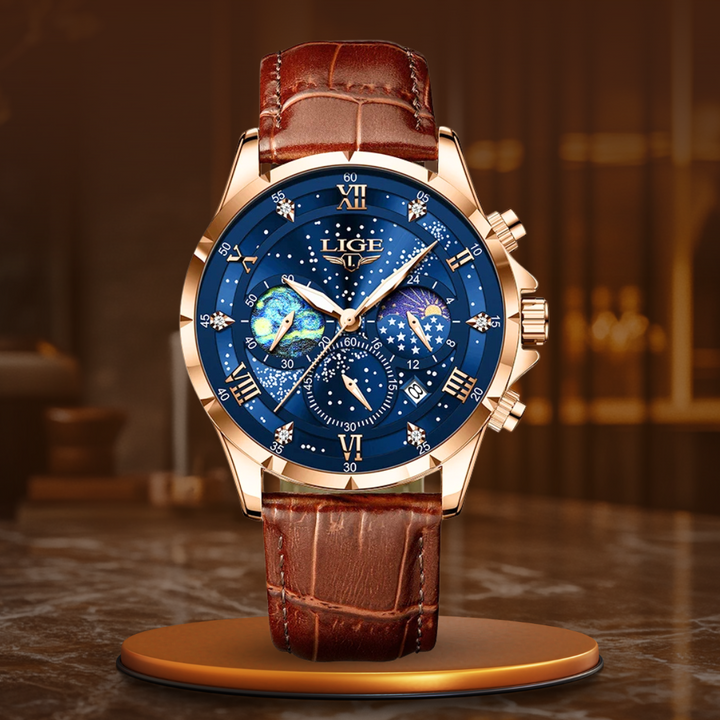 Montre élégante à phase de lune