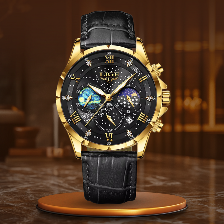 Montre élégante à phase de lune