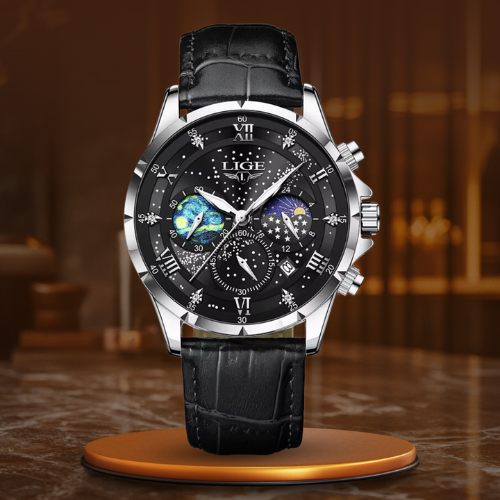 Montre élégante à phase de lune