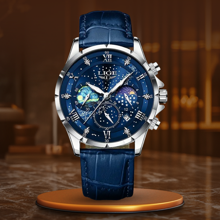 Montre élégante à phase de lune