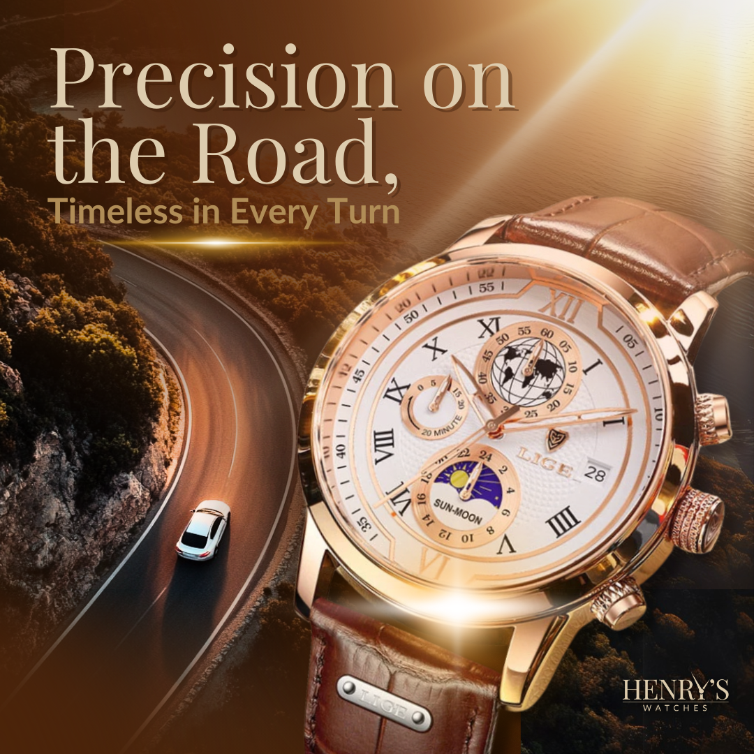 Chronographe avec bracelet cuir premium