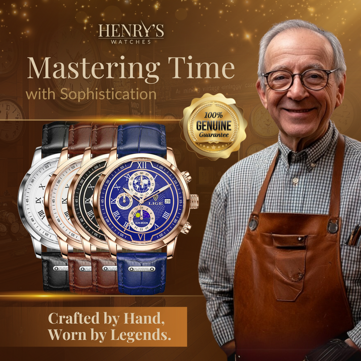 Chronographe avec bracelet cuir premium