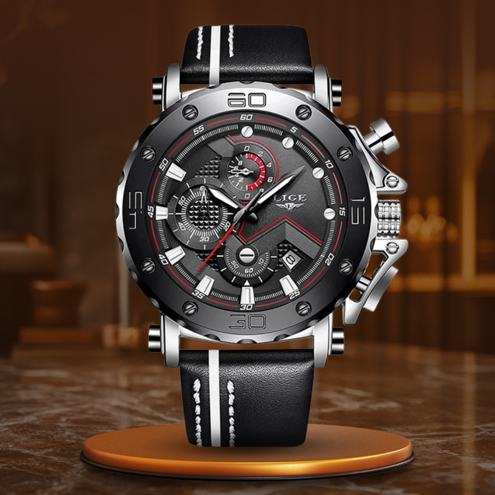 Montre acier à quartz militaire de luxe