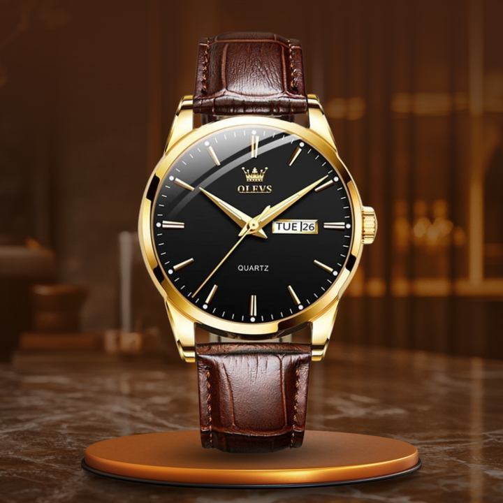 Montre business en cuir de luxe