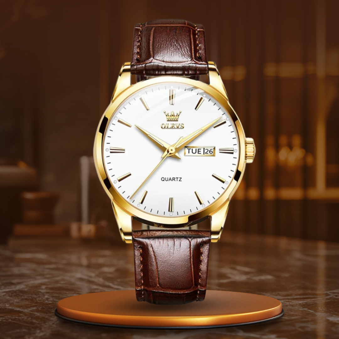 Montre business en cuir de luxe