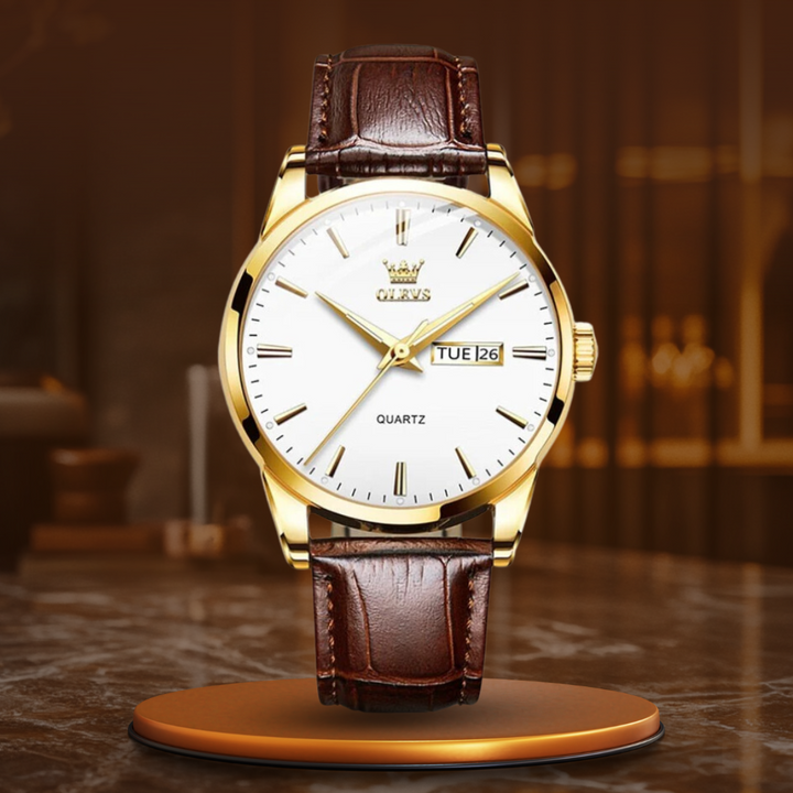 Montre business en cuir de luxe