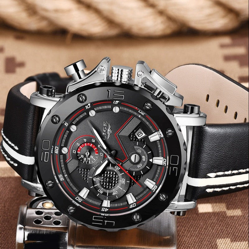 Montre acier à quartz militaire de luxe