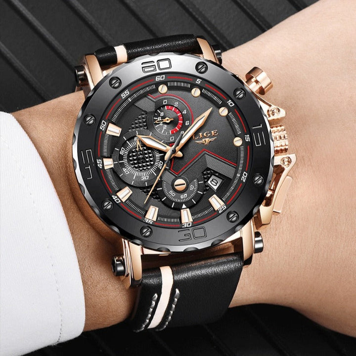 Montre acier à quartz militaire de luxe