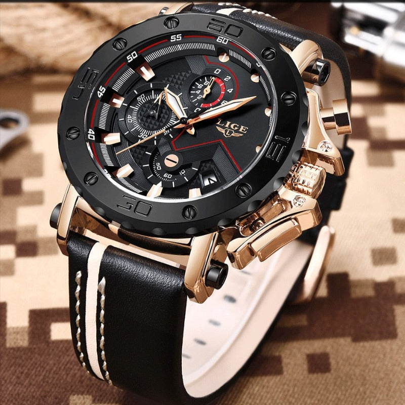Montre acier à quartz militaire de luxe