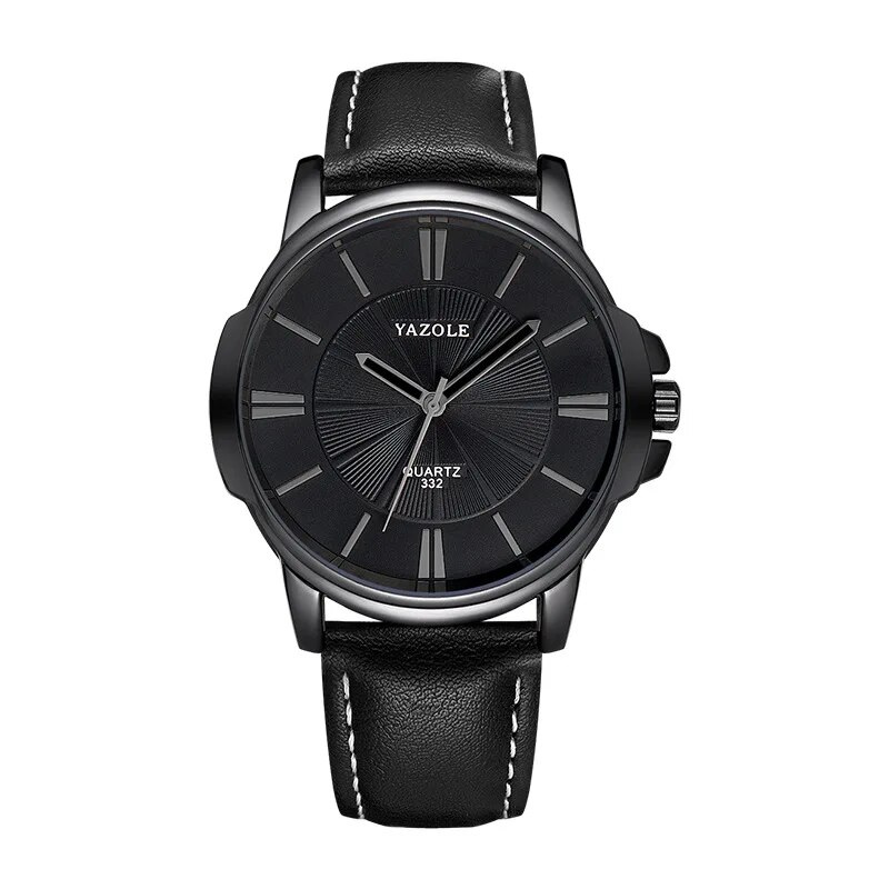 Montre en cuir à verre bleu de luxe
