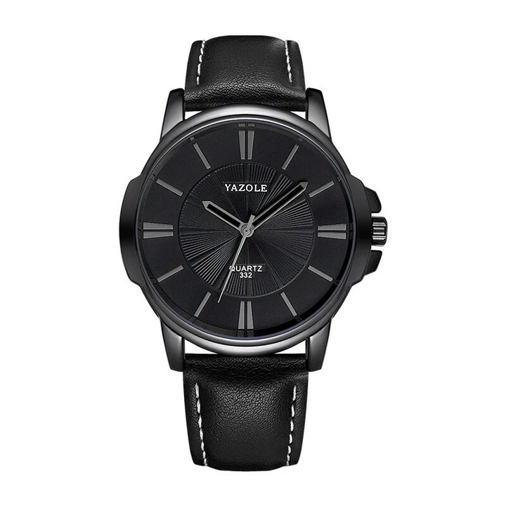 Montre en cuir à verre bleu de luxe