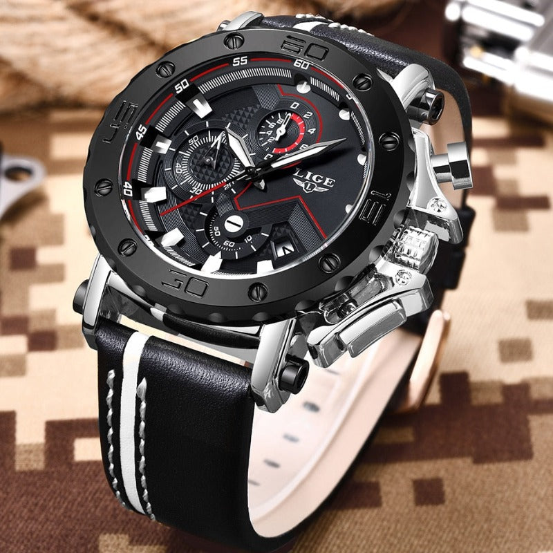 Montre acier à quartz militaire de luxe