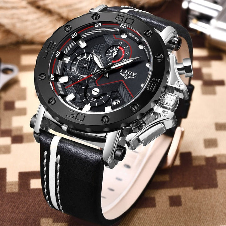 Montre acier à quartz militaire de luxe