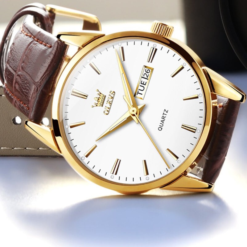 Montre business en cuir de luxe