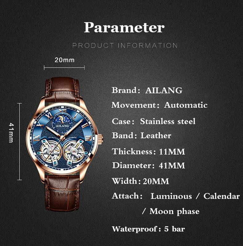 Montre mécanique tourbillon style business