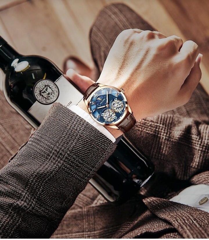 Montre mécanique tourbillon style business
