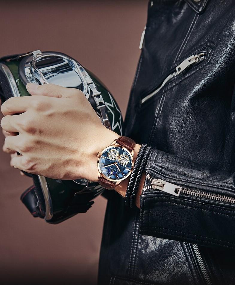 Montre mécanique tourbillon style business