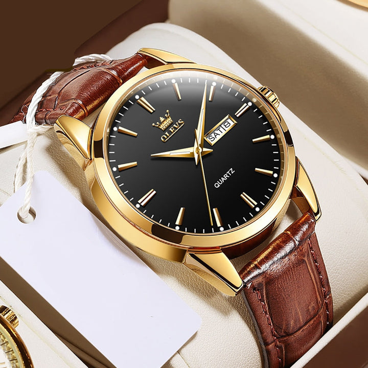 Montre business en cuir de luxe